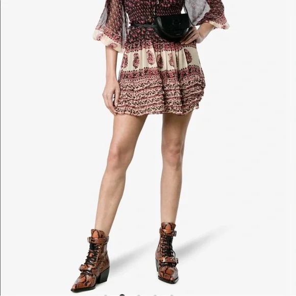 New! CHLOE Rylee Snake-Effect Leather Ankle Boots | Lace-Up Cutout Block Heel - Picture 5 of 16